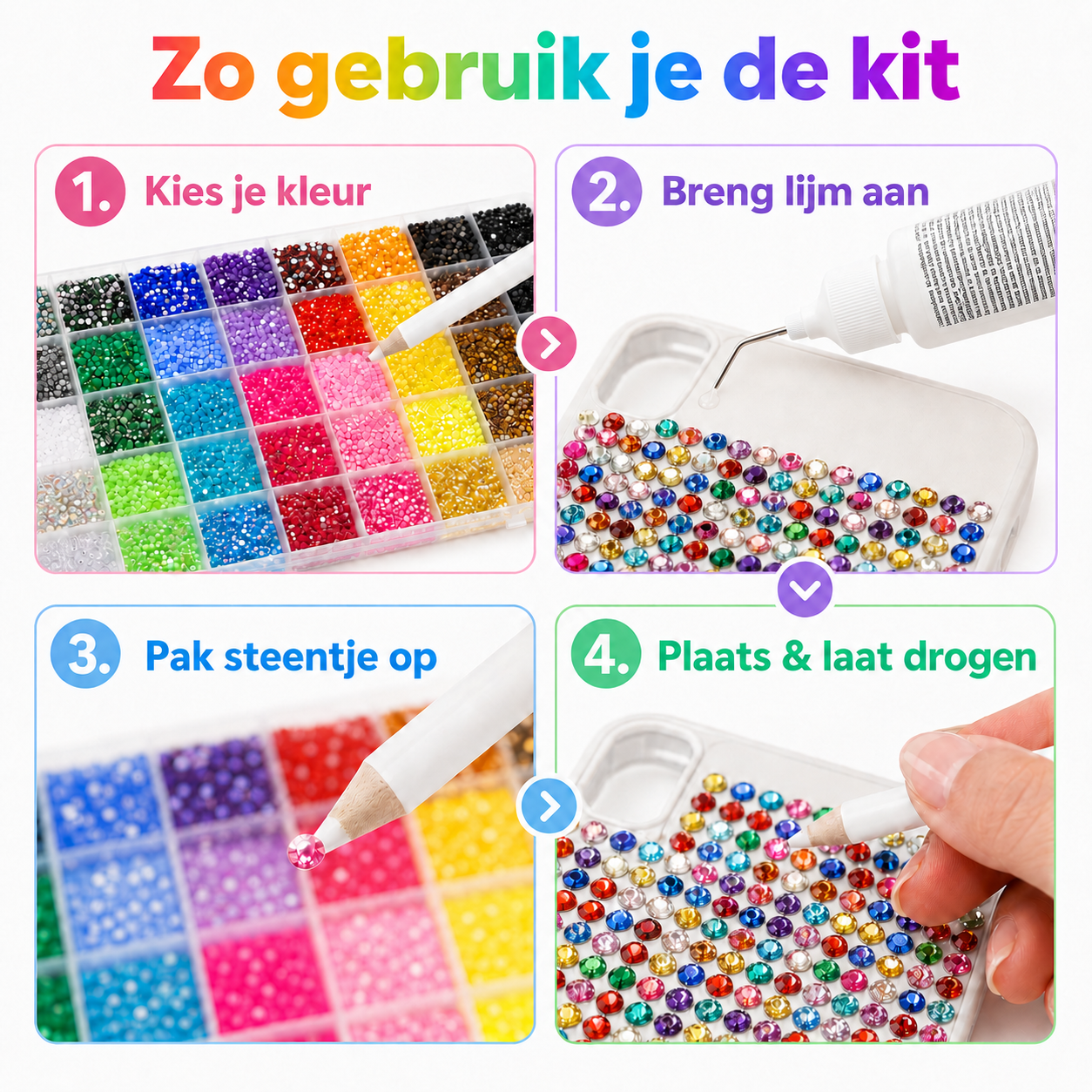 Aventry Bedazzle Kit met 32.000 Strass Steentjes, Tools, Lijm & Opbergbox