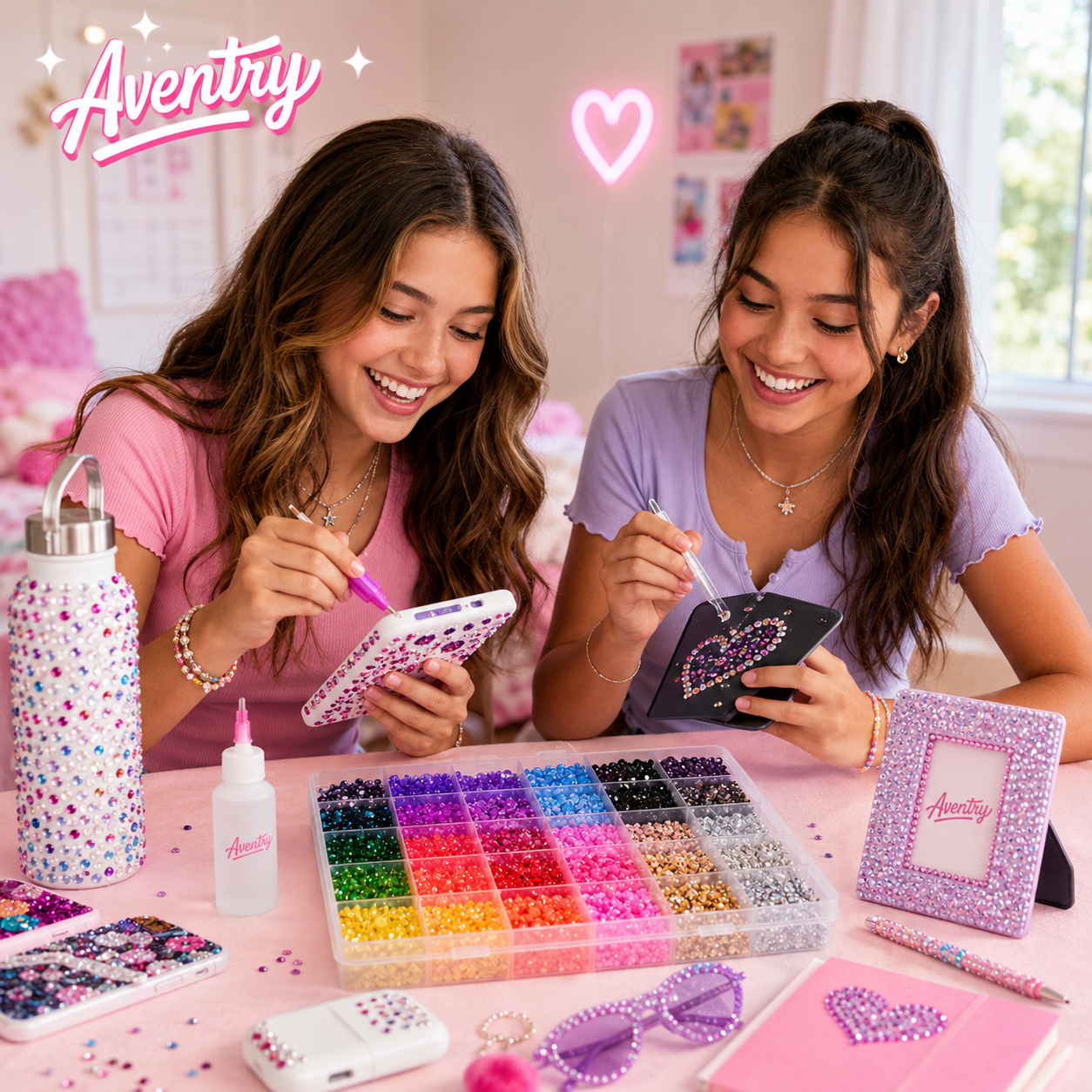 Aventry Bedazzle Kit met 32.000 Strass Steentjes, Tools, Lijm & Opbergbox